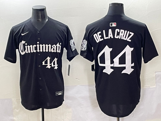 Men's Cleveland Guardians Elly De La Cruz #44 Black Replica Player Jersey