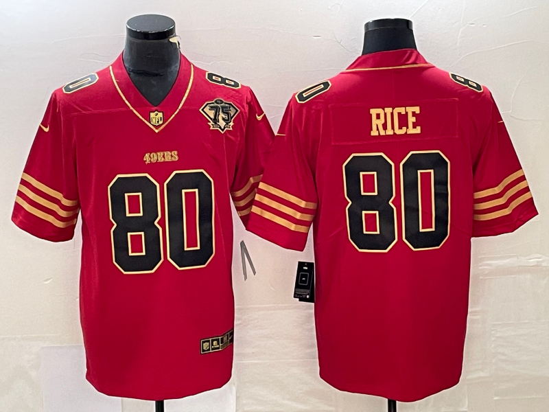 Men's San Francisco 49ers Jerry Rice #80 Scarlet Vapor Elite Retired Player Jersey1