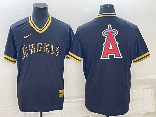 Men's Los Angeles Angels Black Alternate Replica Team Jersey1