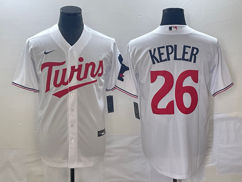 Men's Minnesota Twins Max Kepler #26 White Home Replica Player Jersey1
