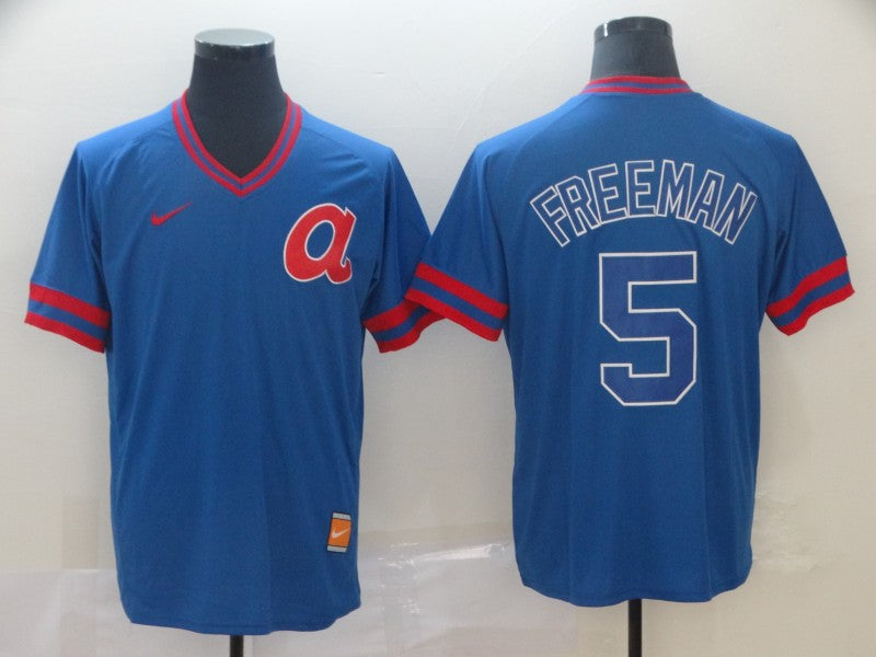 Men's Atlanta Braves Freedie Freeman #5 Blue Replica Jersey1