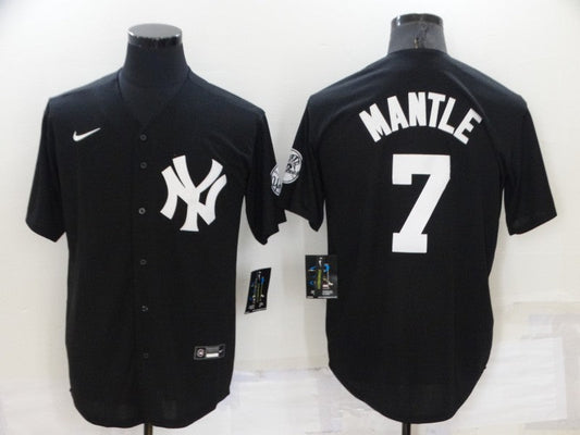 Men's New York Yankees Mickey Mantle #7 Black Replica Baseball jersey