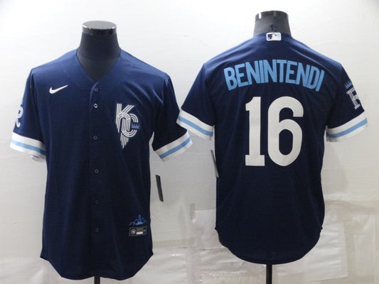 Men's Kansas City Royals Andrew Benintendi #16 Navy Replica Baseball jersey