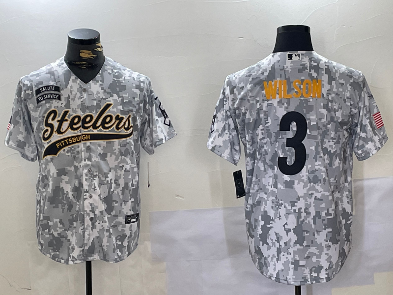 Men's Pittsburgh Steelers Russell Wilson #3 Arctic Camo Salute to Service Limited Jersey1