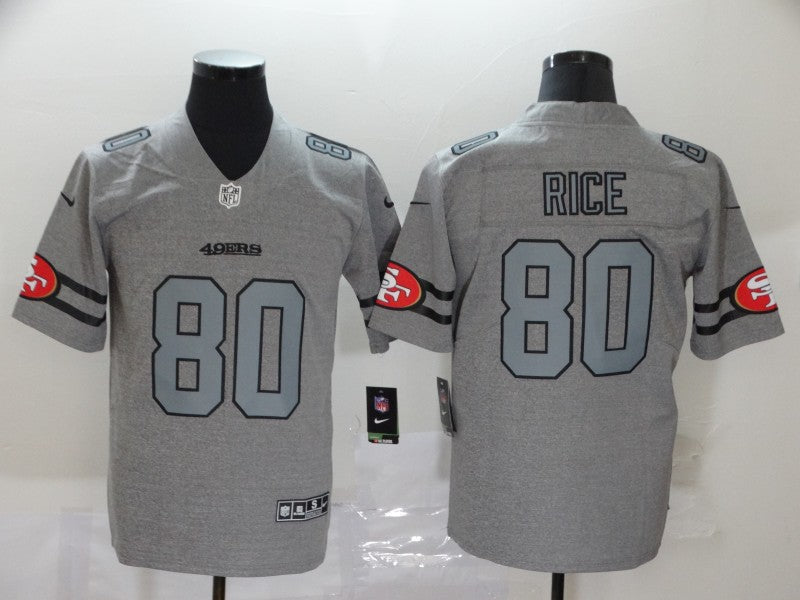 Men's San Francisco 49ers Jerry Rice #80 Gray Game Jersey1