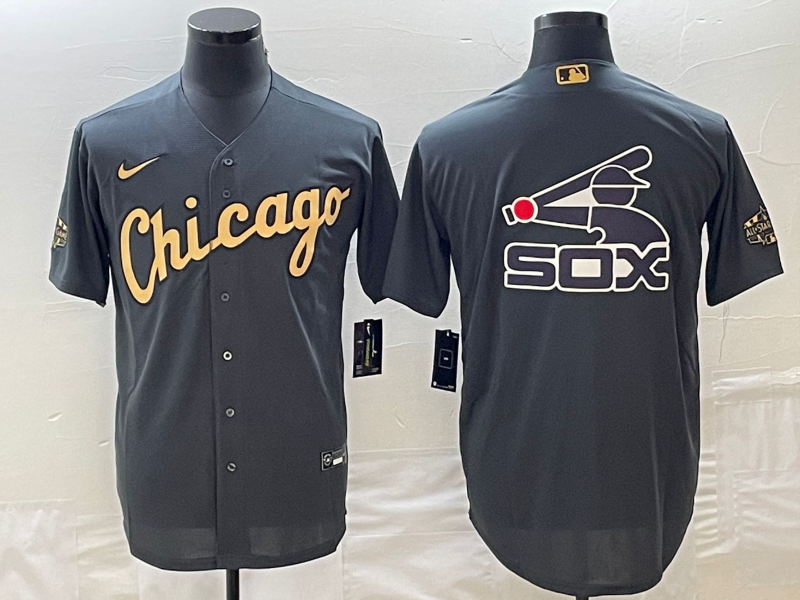 Men's Chicago White Sox Dark Gray Replica Player Jersey1