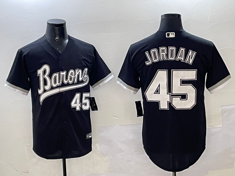 Men's Chicago White Sox Michael Jordan #45 Black Alternate Replica Team Jersey1