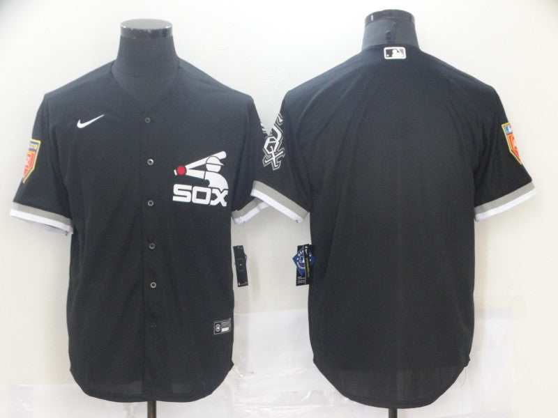 Men's Chicago White Sox Black Replica Blank Jersey1