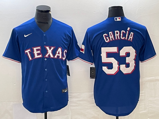 Men's Texas Rangers Adolis Garcia #53 Blue Replica Baseball Jersey1