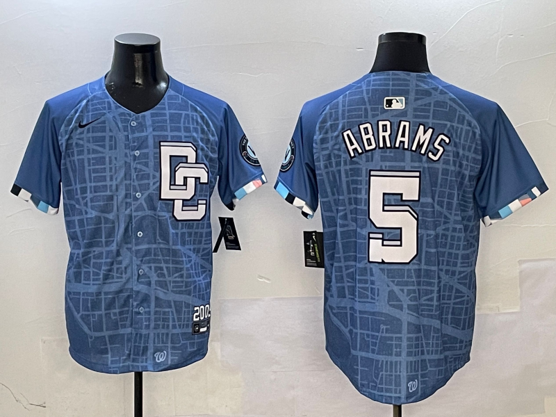 Men's Washington Nationals CJ Abrams #5 Blue 2025 City Connect Limited Player Jersey1