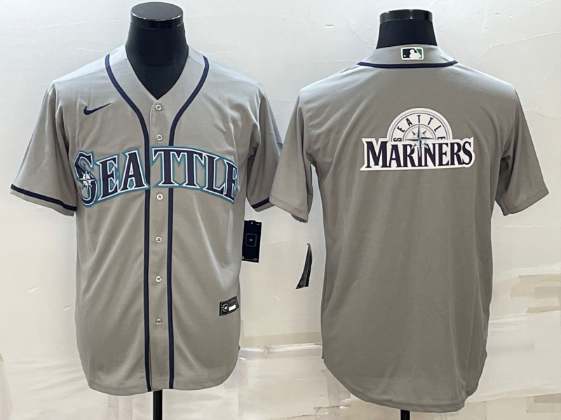 Men's Seattle Mariners Gray Replica Team Jersey1