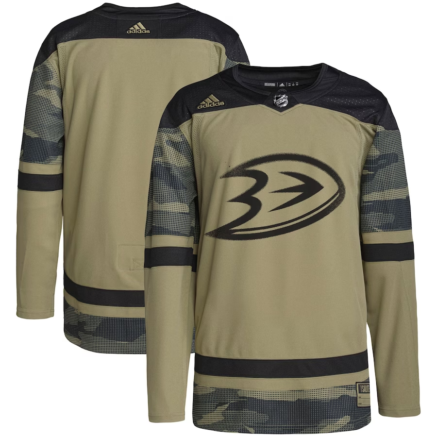 Men's Anaheim Ducks Camo Military Appreciation Team Authentic Practice Blank Jersey1