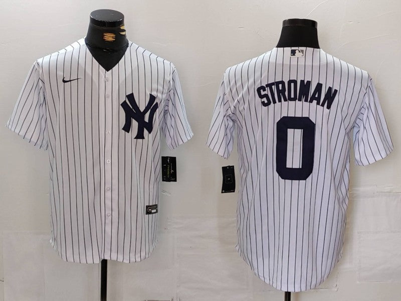 Men's New York Yankees Marcus Stroman #0 White Home Replica Player Jersey1