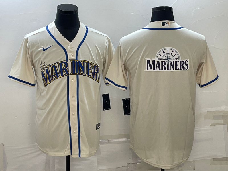 Men's Seattle Mariners Beige Replica Team Jersey1