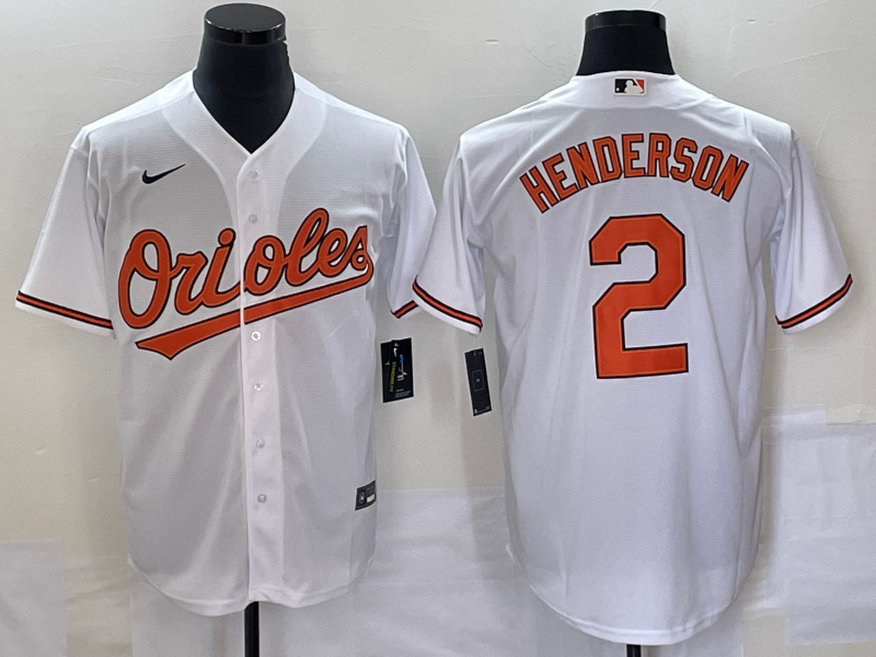 Men's Baltimore Orioles Gunnar Henderson #2 White Home Replica Player Jersey1