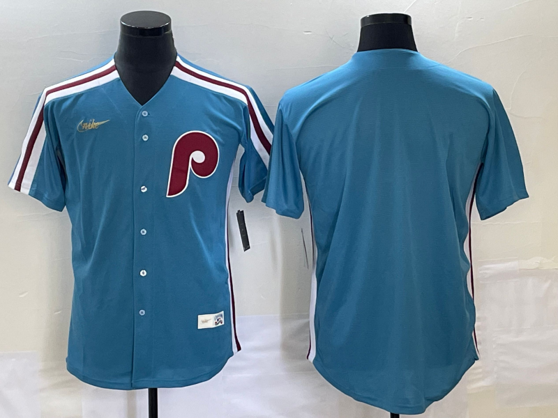 Men's Philadelphia Phillies Blue Replica Blank Jersey1