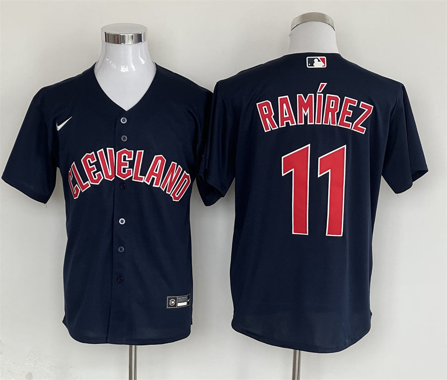 Men's Cleveland Guardians Jose Ramirez Nike Navy Replica Player Jersey1