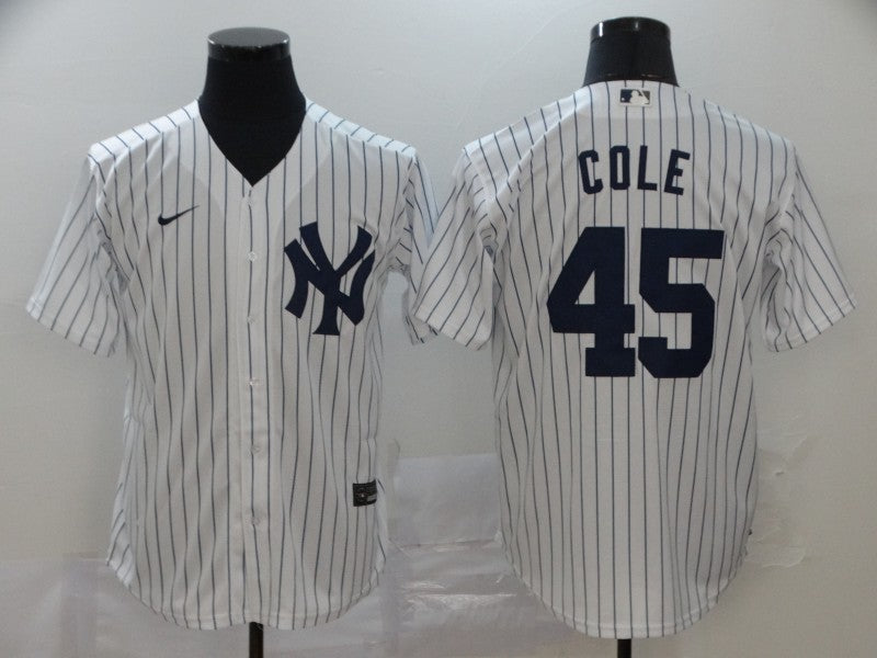 Men's New York Yankees Gerrit Cole #45 White Replica Baseball Jersey1
