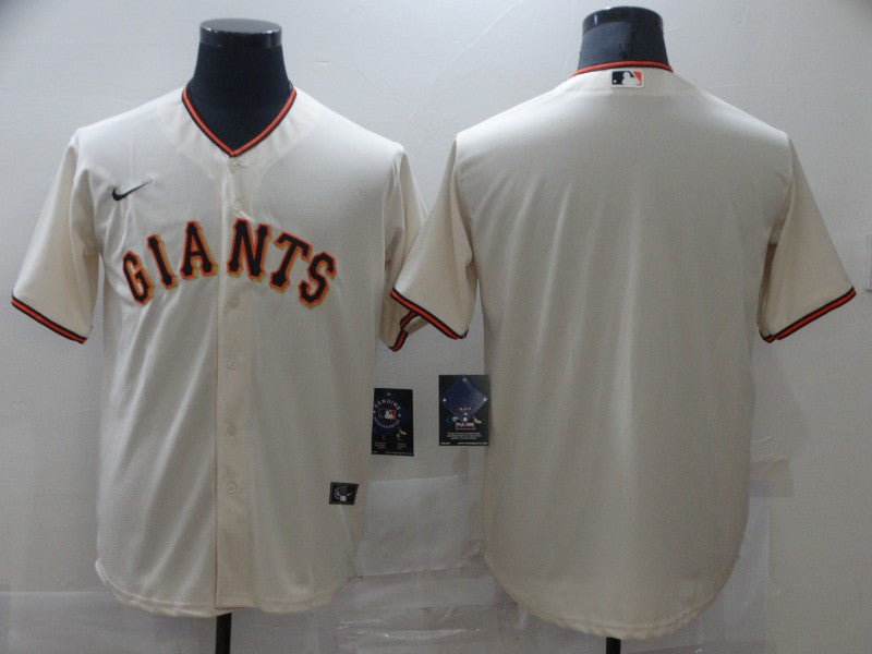 Men's San Francisco Giants Cream Home Blank Replica Jersey1