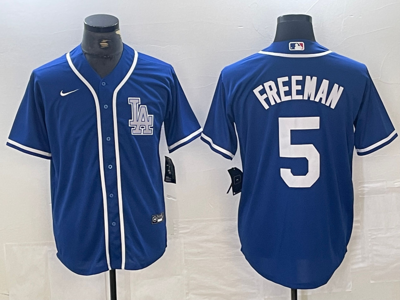Men's Los Angeles Dodgers Freddie Freeman #5 Blue Limited Player Jersey1