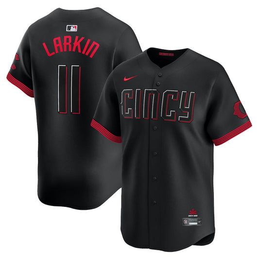 Barry Larkin Cincinnati Reds City Connect Jersey - Black