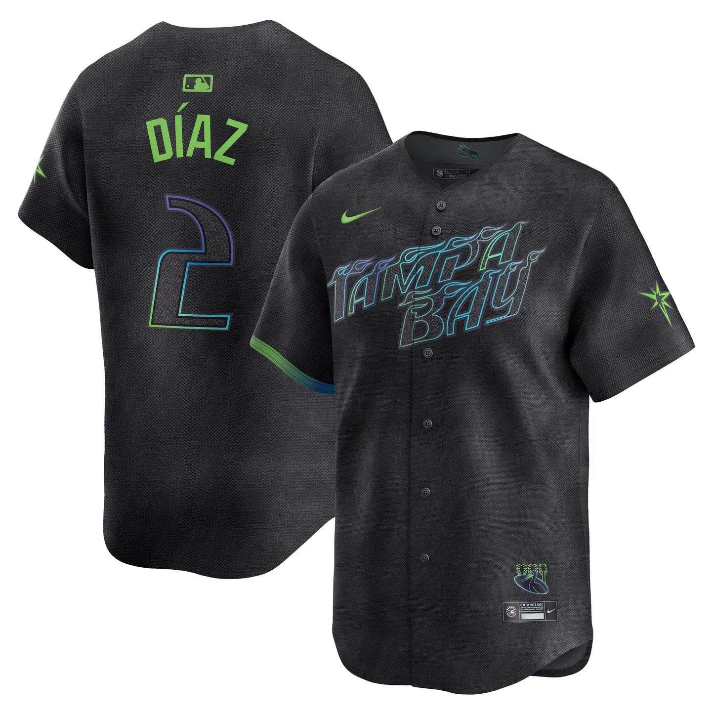 Yandy Diaz Tampa Bay Rays City Connect Jersey - Charcoal